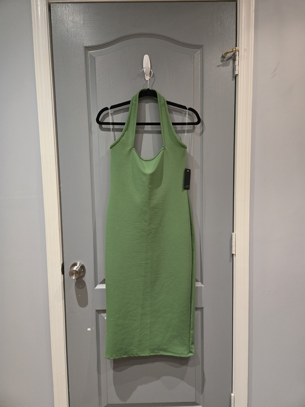 Green Halter Midi Dress